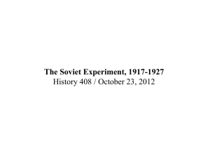The Soviet Experiment, 1917-1927