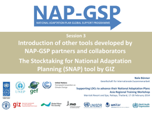 Stocktaking for National Adaptation Planning (SNAP) - UNDP-ALM
