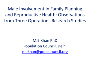 Male Involvement in Family Planning and