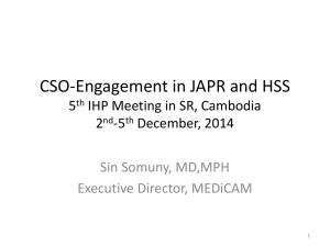 CSO-Engagement in JAPR and HSS 5th IHP Meeting in SR