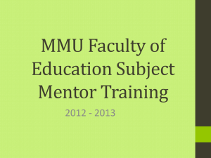 MMU Subject Mentor Training