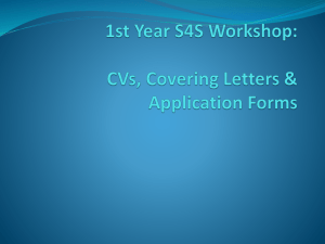 CVs, Covering Letters & Application Forms