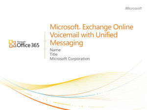 Exchange Online - Voicemail with Unified Messaging