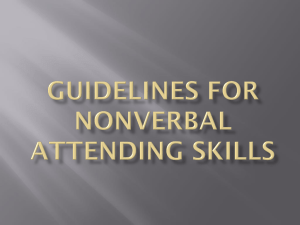 Guidelines for Nonverbal Attending Skills