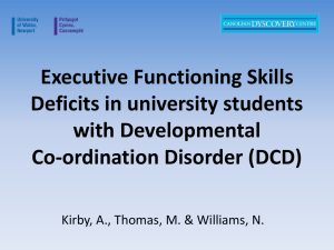 What at the reported executive functioning skills deficits in students