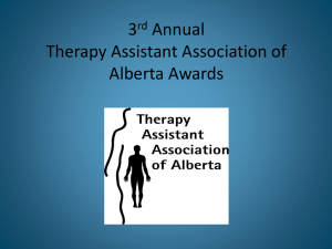 2014 ThAAA awards - Therapy Assistant Association of Alberta