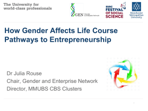 How Gender Affects Life Course Pathways to Entrepreneurship