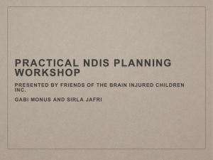 Practical NDIS workshop - Friends of Brain Injured Children