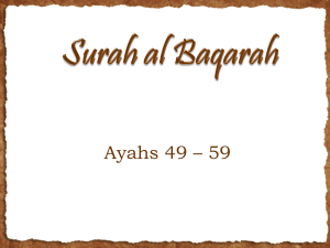 Lesson 10 Surah Baqarah (Ayahs 49-59