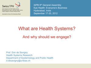 Prof Don de Savigny_What are Health Systems