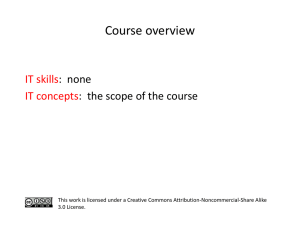 Presentation: Course outline