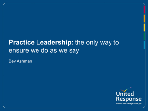 Practice Leadership: the only way to ensure we do