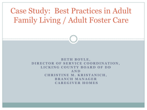 Case Study: Best Practices in Adult Family Living / Adult