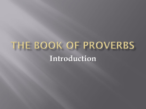 Proverbs 01 - Introduction