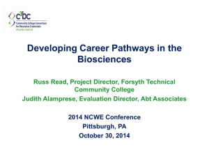 Developing Career Pathways in the Biosciences