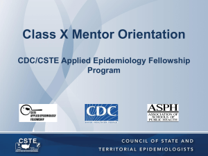 Class VIII Mentor Orientation CDC/CSTE Applied Epidemiology