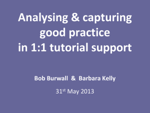 Analysing and Capturing Good Practice