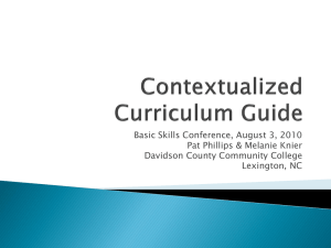 Contextualized Curriculum Guide