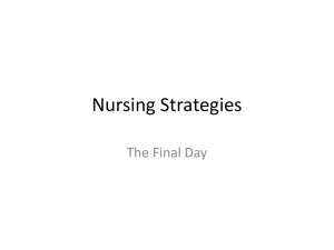 Lecture 13 Nursing strategies