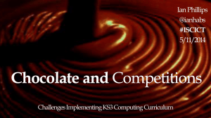 Chocolate and Competitions - ISC ICT Strategy Group