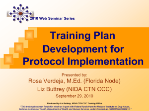 Training Plan Development - CTN Dissemination Library