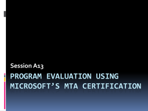 rogram Evaluation Using Microsoft`s MTA Certification