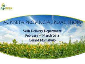 Skills Delivery Information - Gerard Mamabolo