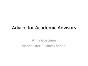 Advice for Academic Advisors