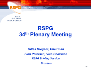 RSPG 31th Plenary Meeting