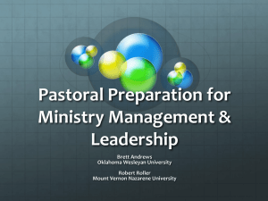 Pastoral Preparation for Ministry Management & Leadership