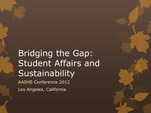 Bridging the Gap: Student Affairs and Sustainability
