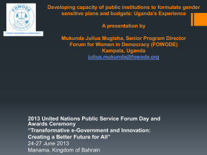 Developing capacity of public institutions to formulate gender