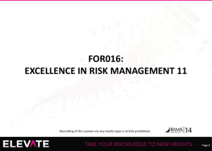 Excellence in Risk Management