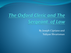 The Oxford Cleric and The Sergeant of Law