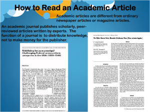 How To Read an Academic Article PPT