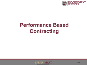 Performance Based Contracting