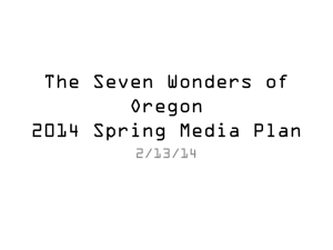 The Seven Wonders of Oregon 2014 Spring