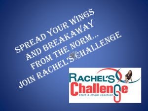 Join Rachel*s Challenge