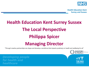 HEE Presentation - Health Education Kent, Surrey and Sussex