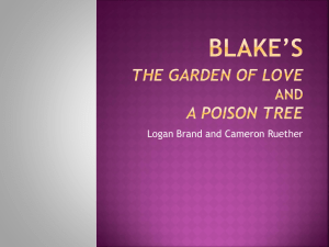 Blake`s The Garden of Love and A Poison Tree