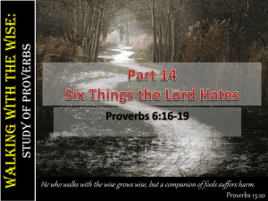 Part 14-Six things the LORD hates
