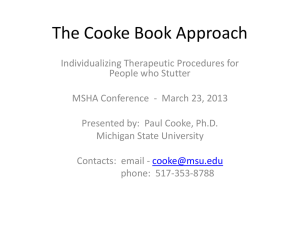 The Cooke Book Approach - Michigan Speech-Language