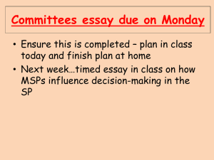 Committees Revision for Essay