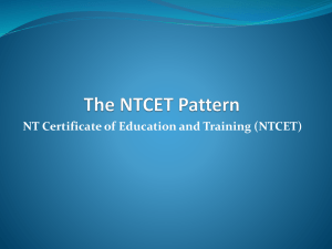 NTCET Senior Years Pattern 90 creidts - PPT