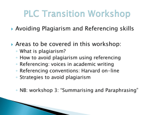 PLC Transition Workshop - University of Adelaide