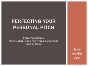 Perfect Your Personal Pitch