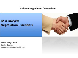 Basic Negotiation Skills Training Slideshow 2012