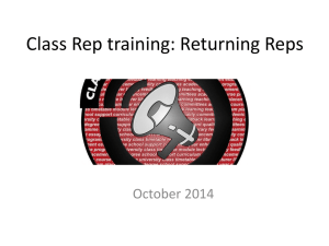 Returning Class Reps Training Slides