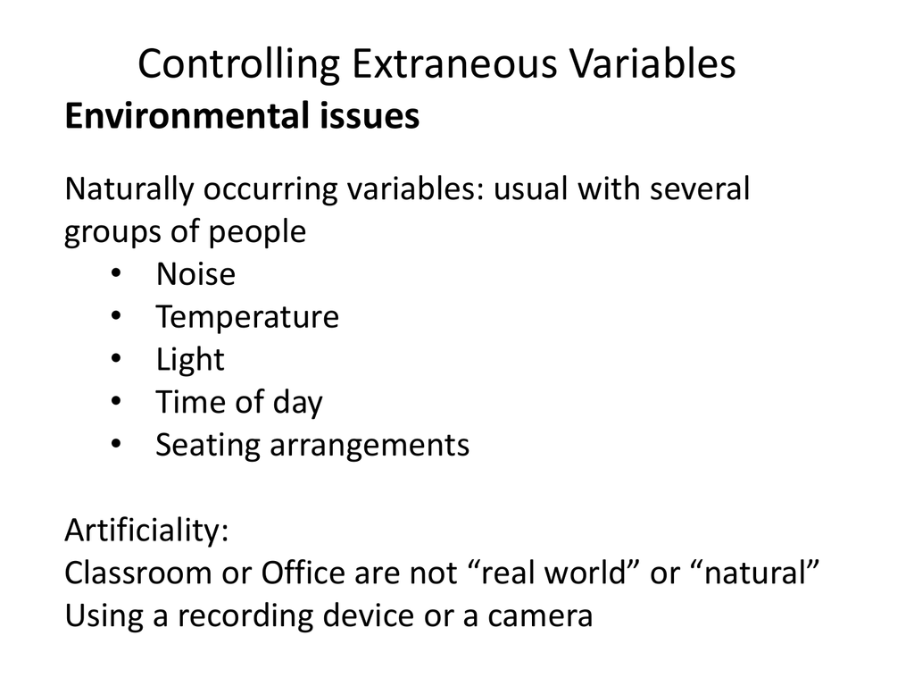 what is extraneous variable in research