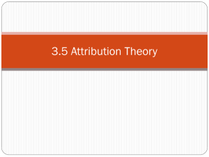 Attribution Theory - PE Course Specification